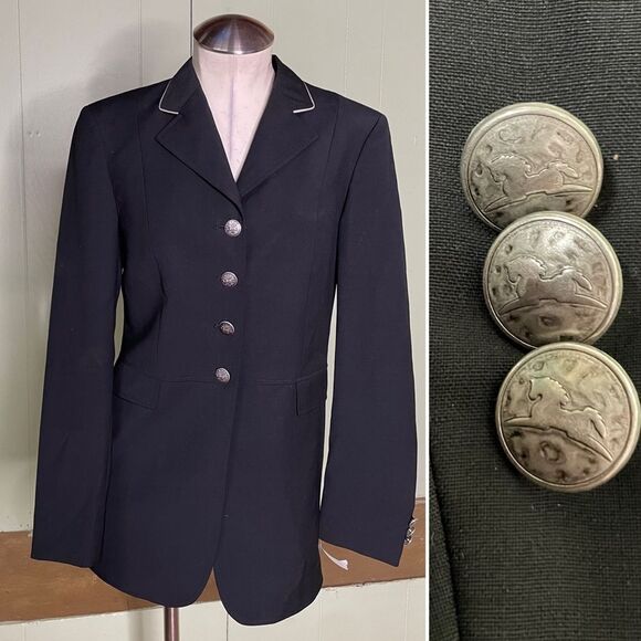 RJ CLASSICS PRESTIGE Frock Show Dressage Equestrian Coat 100% Lightweight Wool 4 - Picture 1 of 11